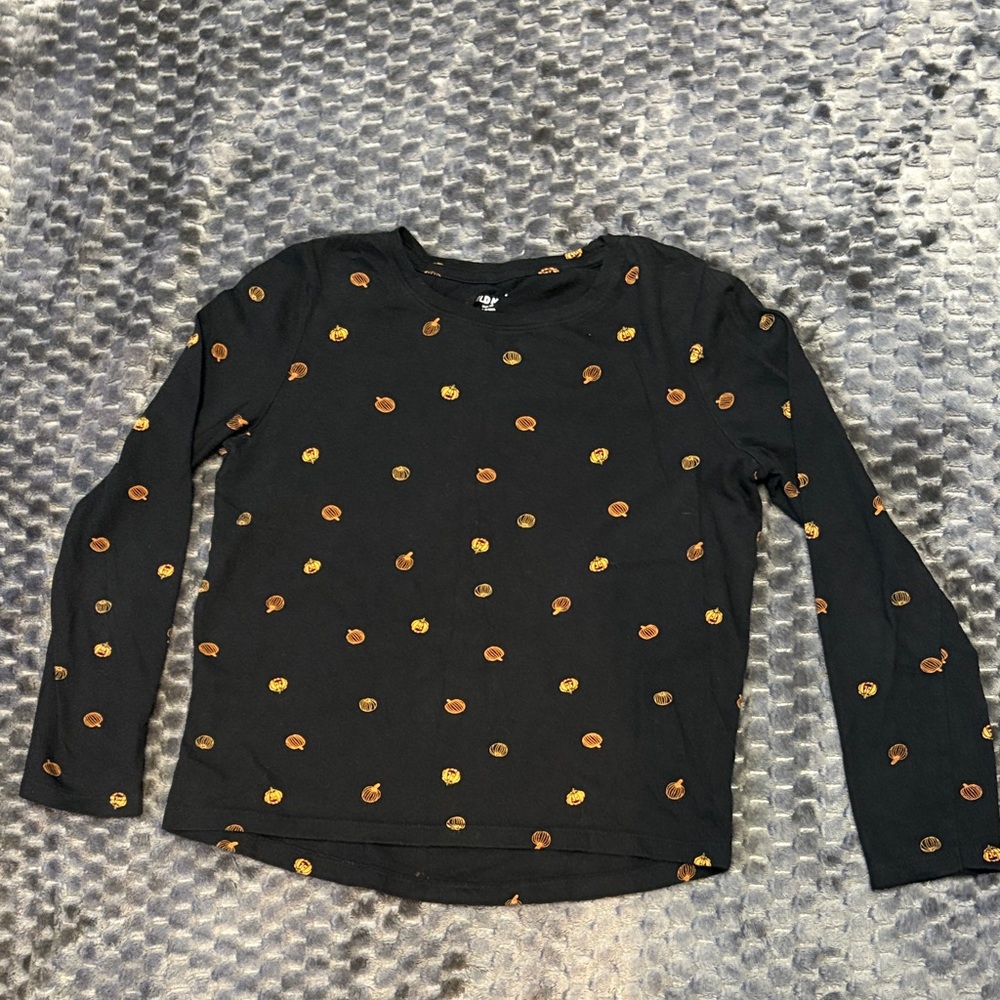 Old Navy Kids Black Long Sleeve Shirt with Brown and Gold Pattern